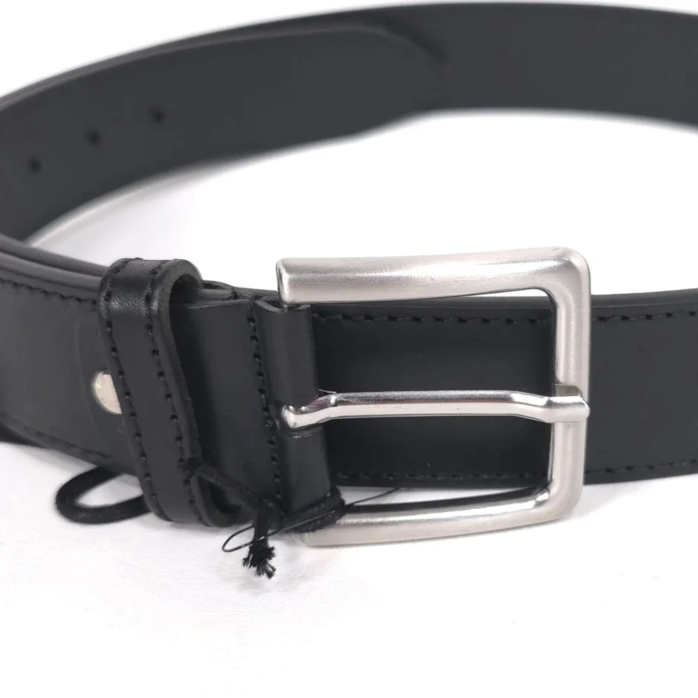 GENNARO DI PALMA Mens New Black Genuine Leather Belt 36 ITALY MADE